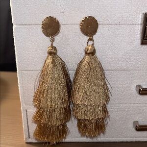 2/$12 Elegant Gold Tassel Earrings